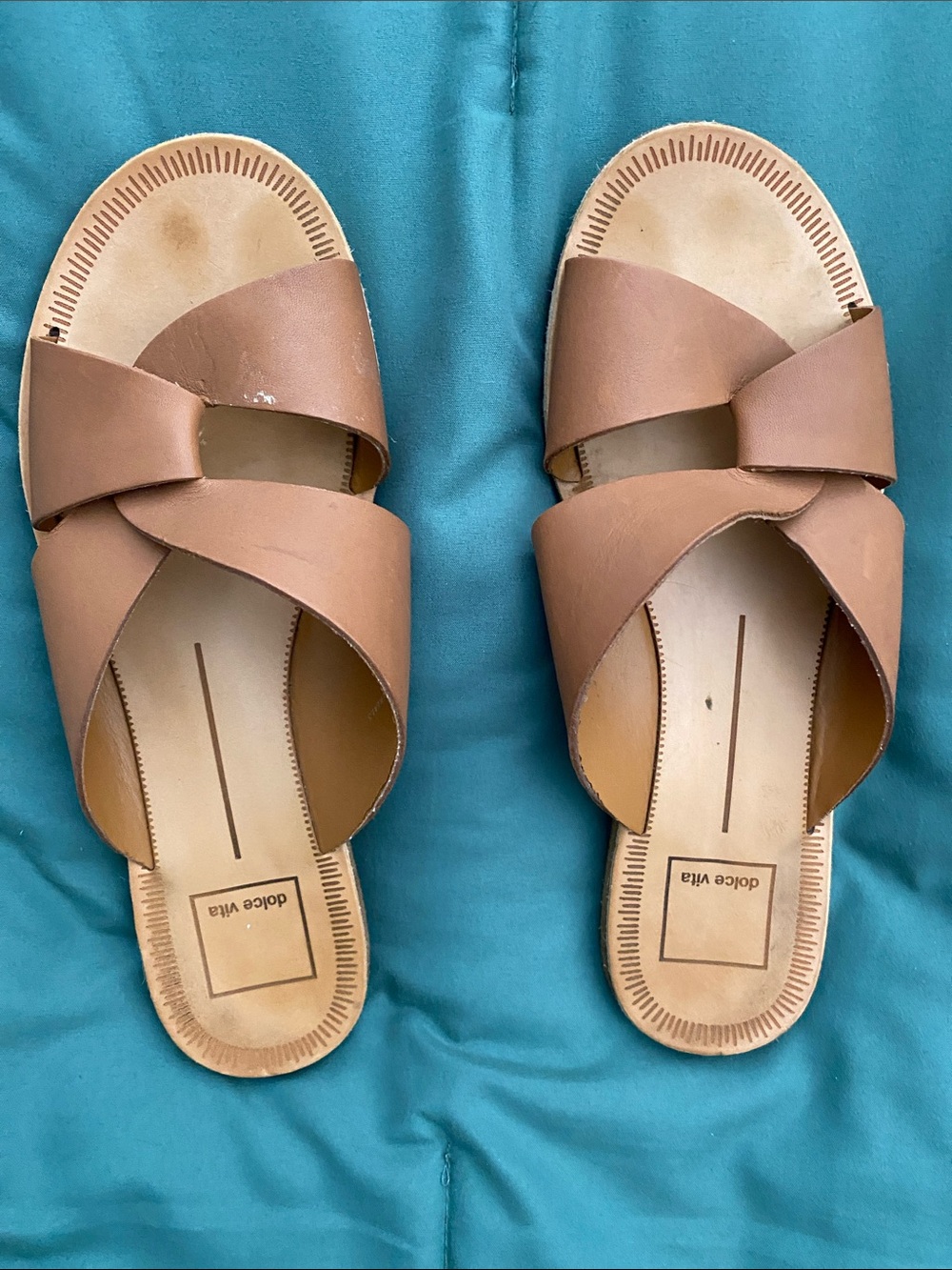 Dolce Vita Brown Crossover Slide Sandals